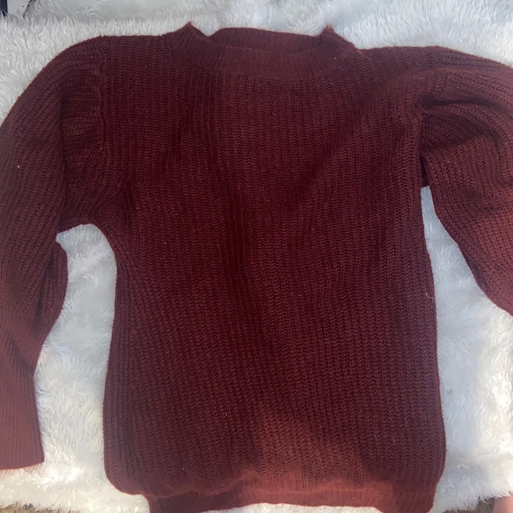 Burgendy colored sweater dress